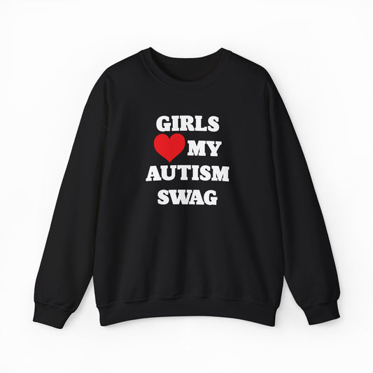 Illicit Shirts Girls Heart My Autism Swag Crewneck