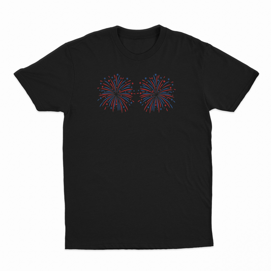 Illicit Shirts Fireworks Over Boobs T-Shirt