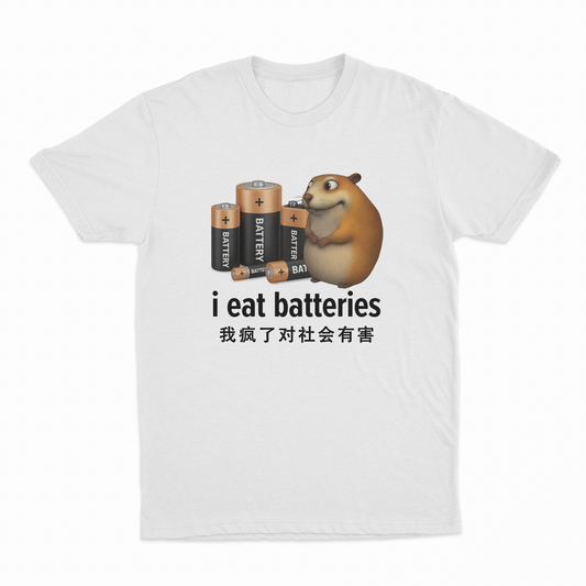 Illicit Shirts I Eat Batteries T-Shirt