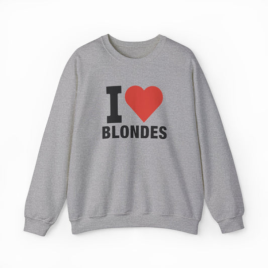 Illicit Shirts I Heart Blondes Crewneck