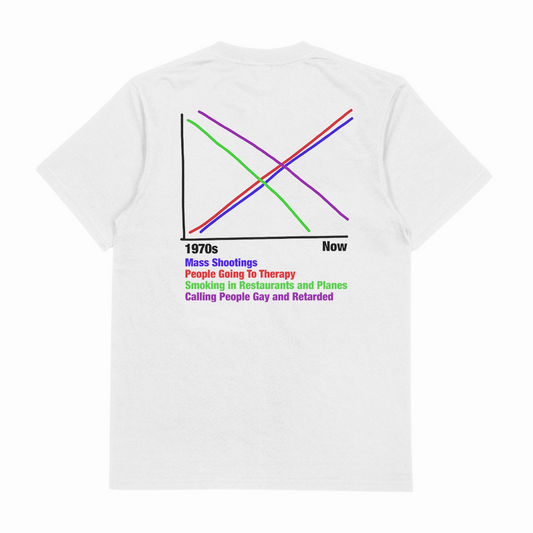 Illicit Shirts 1970s vs Now Graph T-Shirt (Backprint)