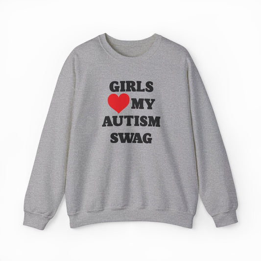 Illicit Shirts Girls Heart My Autism Swag Crewneck