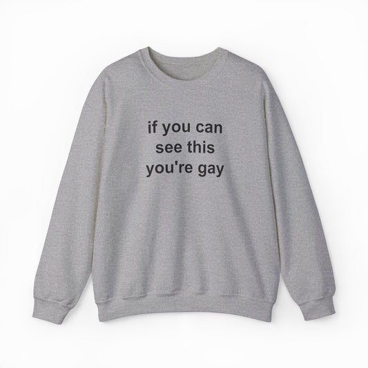 Illicit Shirts If You Can See This You're Gay Crewneck