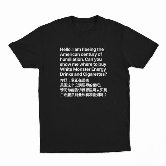 Illicit Shirts Hello, I Am Fleeing The American Century Of Humiliation T-Shirt