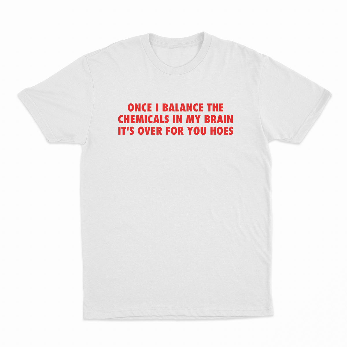 Once I Balance The Chemicals In My Brain It's Over For You Hoes T-Shirt